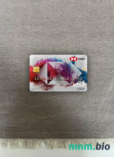 Luxembourg HSBC bank visa classic card wygląd fotograficzny skan PSD + zdjęcie